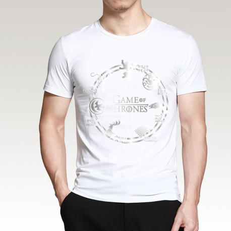 Camiseta Estampada Game Of Thrones Moda Casual Básica Simples Estilo Masculino