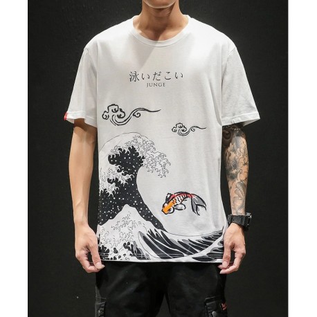 Camiseta Estampa Desenhos Engraçados Estilo Masculino Moda Hip Hop Fashion Casual Manga Curta