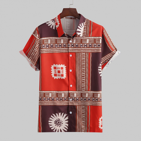 Camisa Havaiana Masculina Estilo Verão Tropical Estampa Étnicas Moda Fashion Casual Moderno