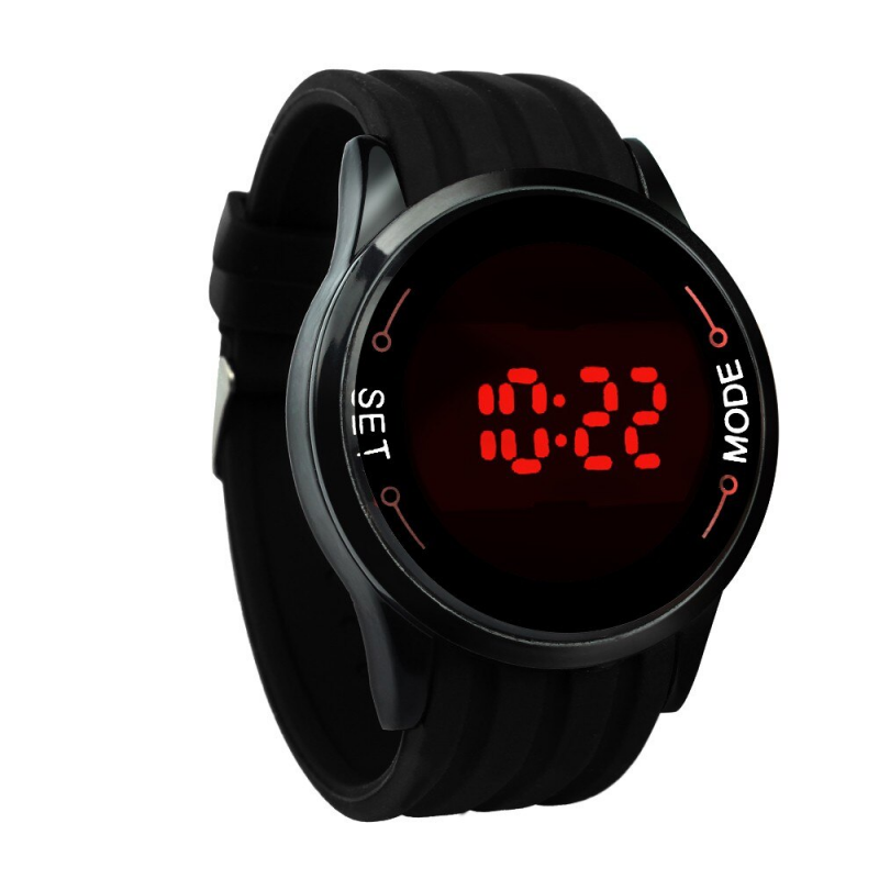 Relógio Digital de LED com pulseira de borracha / silicone