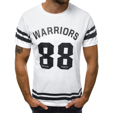 Camiseta Esportiva Estampada Basketball com Listras na Manga Elásticas Moda Casual Masculina