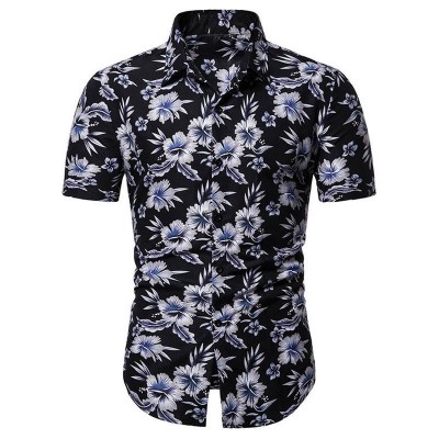 Camisa Viscose Masculina com Estampa Floral com Estilo Verão Moda Praia Férias Lazer Confortável