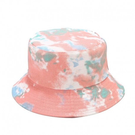 Chapéu de Praia Bucket Hat com Estampa Tie Dye Colorido Gradiente com Estilo Hip Hop Festas