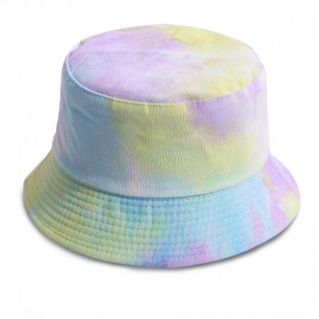 Chapéu Bucket Hat com Estampa em Tie Dye de Praia Moda Verão Festas Unissex Dobrável Macio
