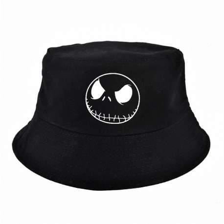 Chapéu Balde Bucket Hat Estampado Jack Skellington com Estilo Fashion Pescador Casual Macio
