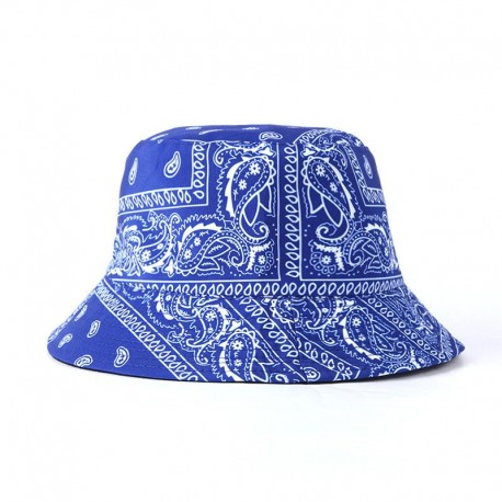 Chapéu Bucket Hat Balde Estampado Bandana com Dupla Face Moda Casual Praia Verão Confortável
