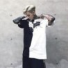 Camiseta Hip Hop Casual Estampado Morcego Com Estilo Streetwear Manga