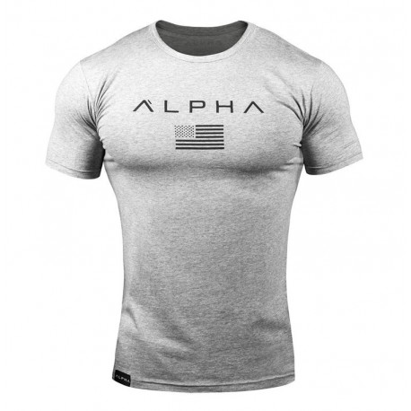 Camiseta Alpha Masculina de Treino Sport Casual Moda Verão Manga curta