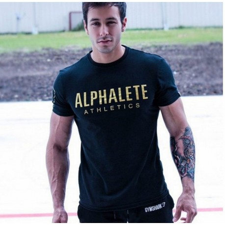 Camiseta Masculina Casual para Malhar Fitness Top Estampada
