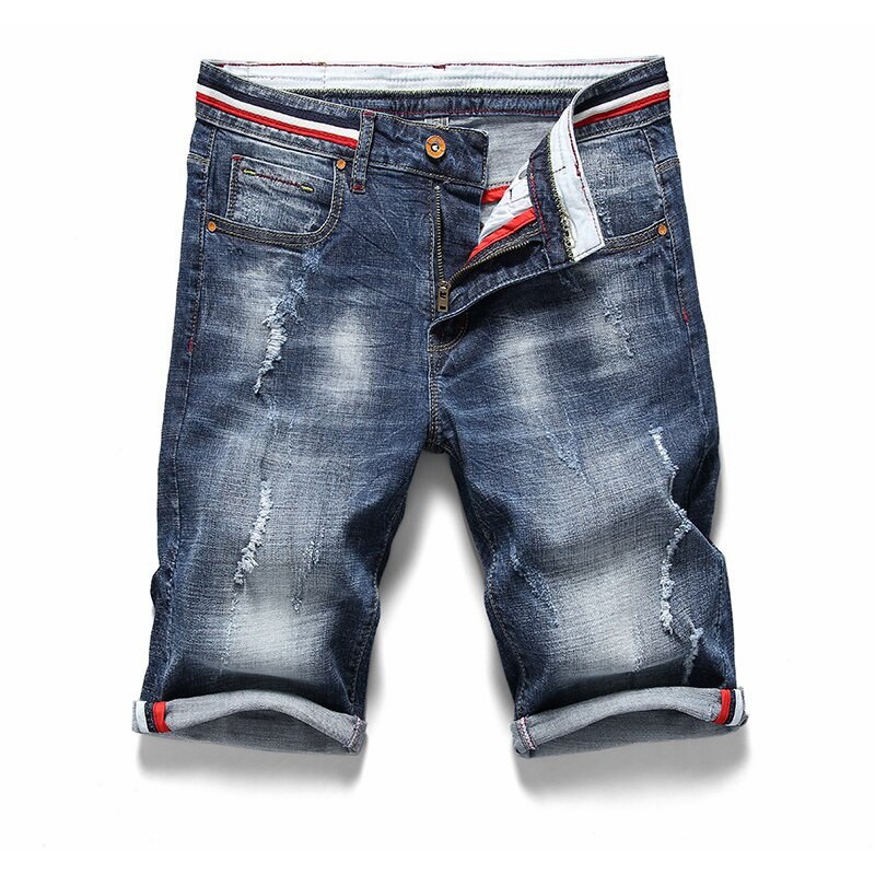 Bermuda Jeans Masculina Rasgada Moda Verao Confortavel Dia A Dia