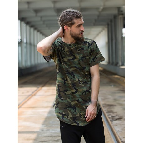 Camiseta Camuflada Militar Estilo Hip Hop Masculino Casual Confortável