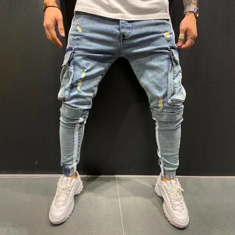 calça jeans masculina com bolsos laterais