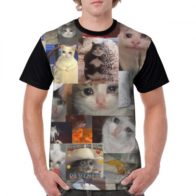 Camiseta Meme Gato Chorando...