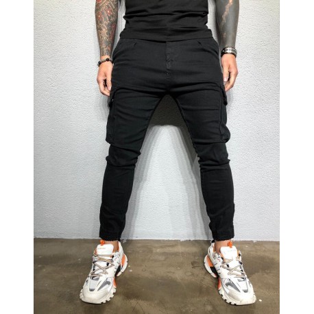 Calça Jogger Harém Cargo com Bolso Lateral Estilo Streetwear  Moderna Moda Hyper Masculino
