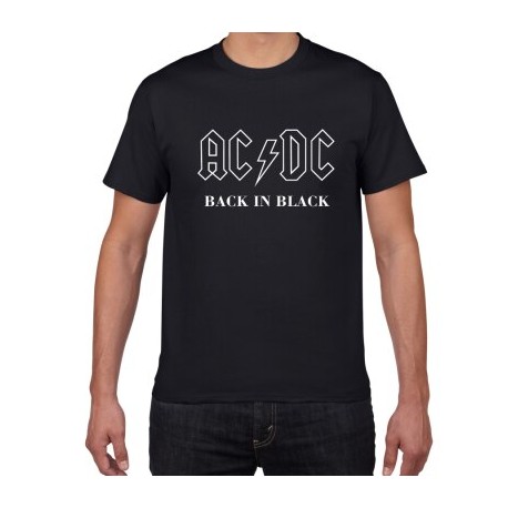 Camiseta Estampada Banda AC/DC Estilo Gótico Hip Hop Fashion Elástica Moda Verão Masculino